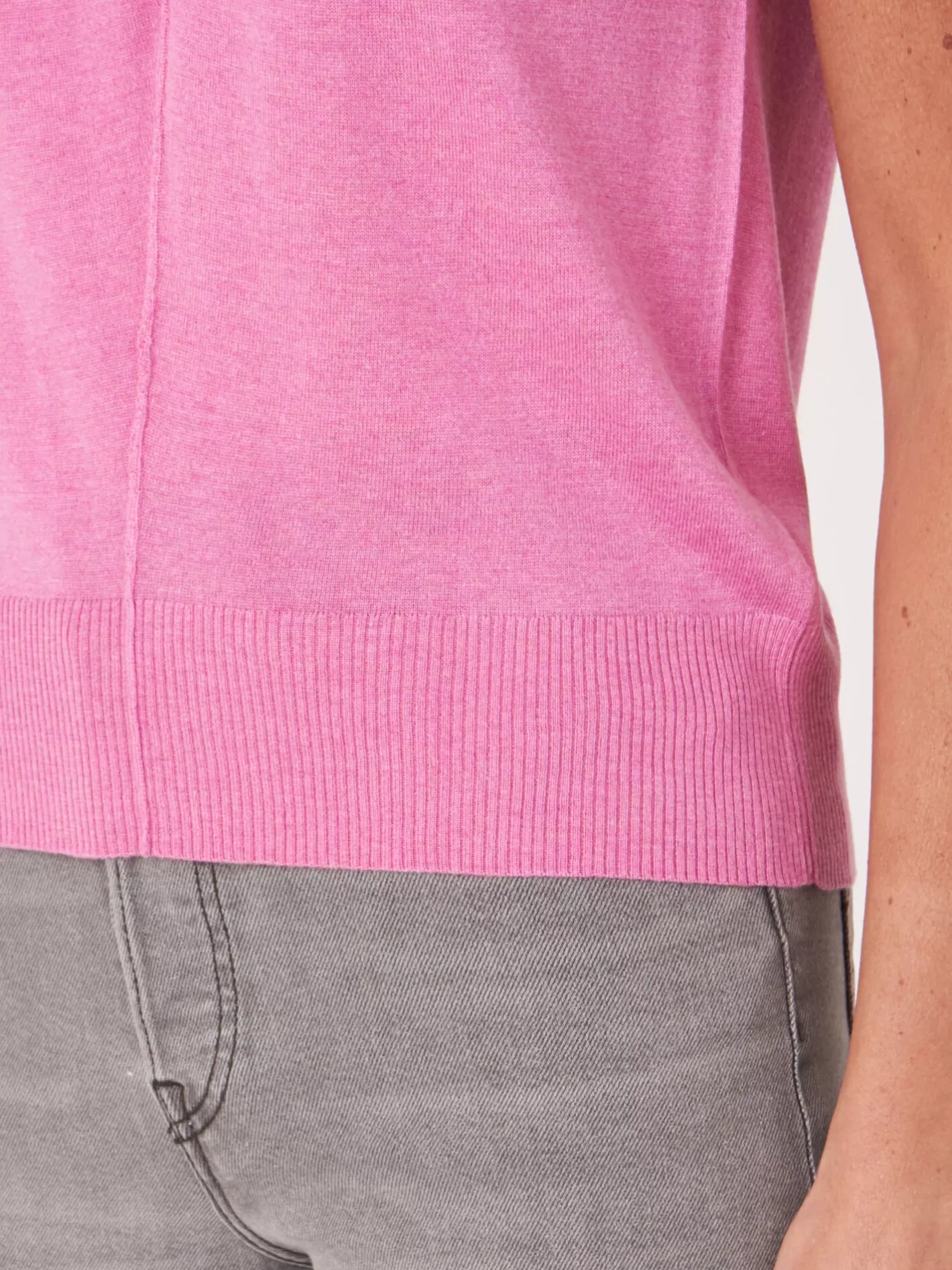 Sweaters<REPEAT cashmere Super Fine Knit Cashmere Silk Top With Neckline With Twisted Knot Detail Blossom